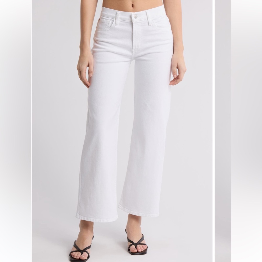 Hudson Rosalie White Wide Leg Jeans